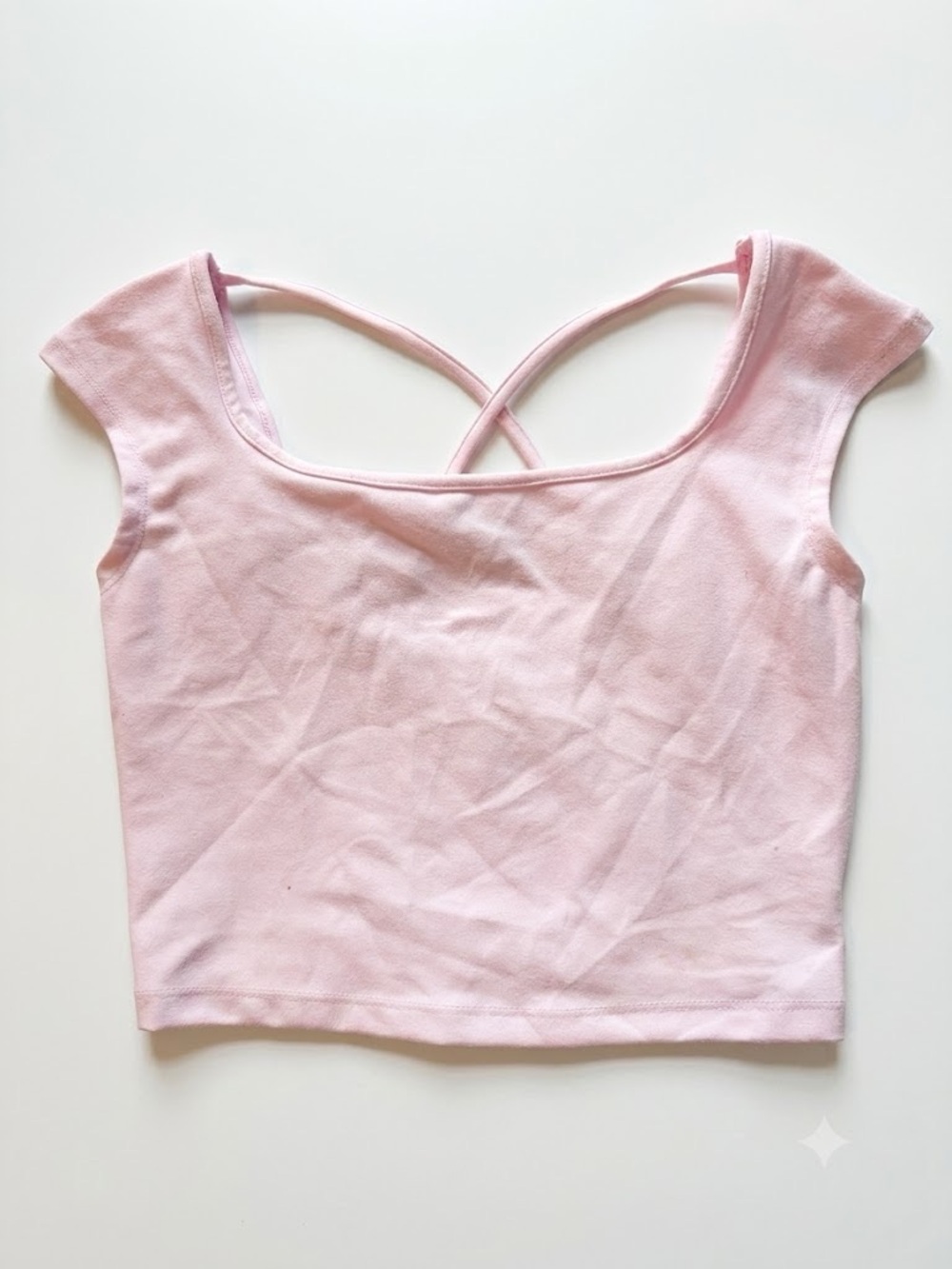 wild fable Light Pink Cross-Back Crop Top